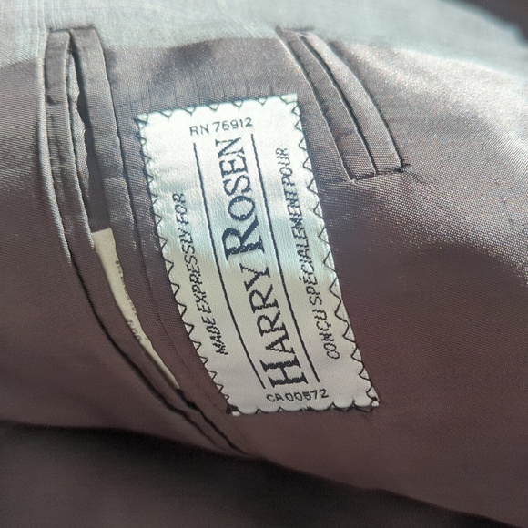 Loro Piana Italy Harry Rosen Gray Wool Sport Coat with Windowpane Fabric 44R - Picture 9 of 11